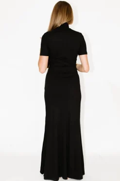 Outlet Worth Collective Ellis Maxi Dress in Black - Bump Friendly