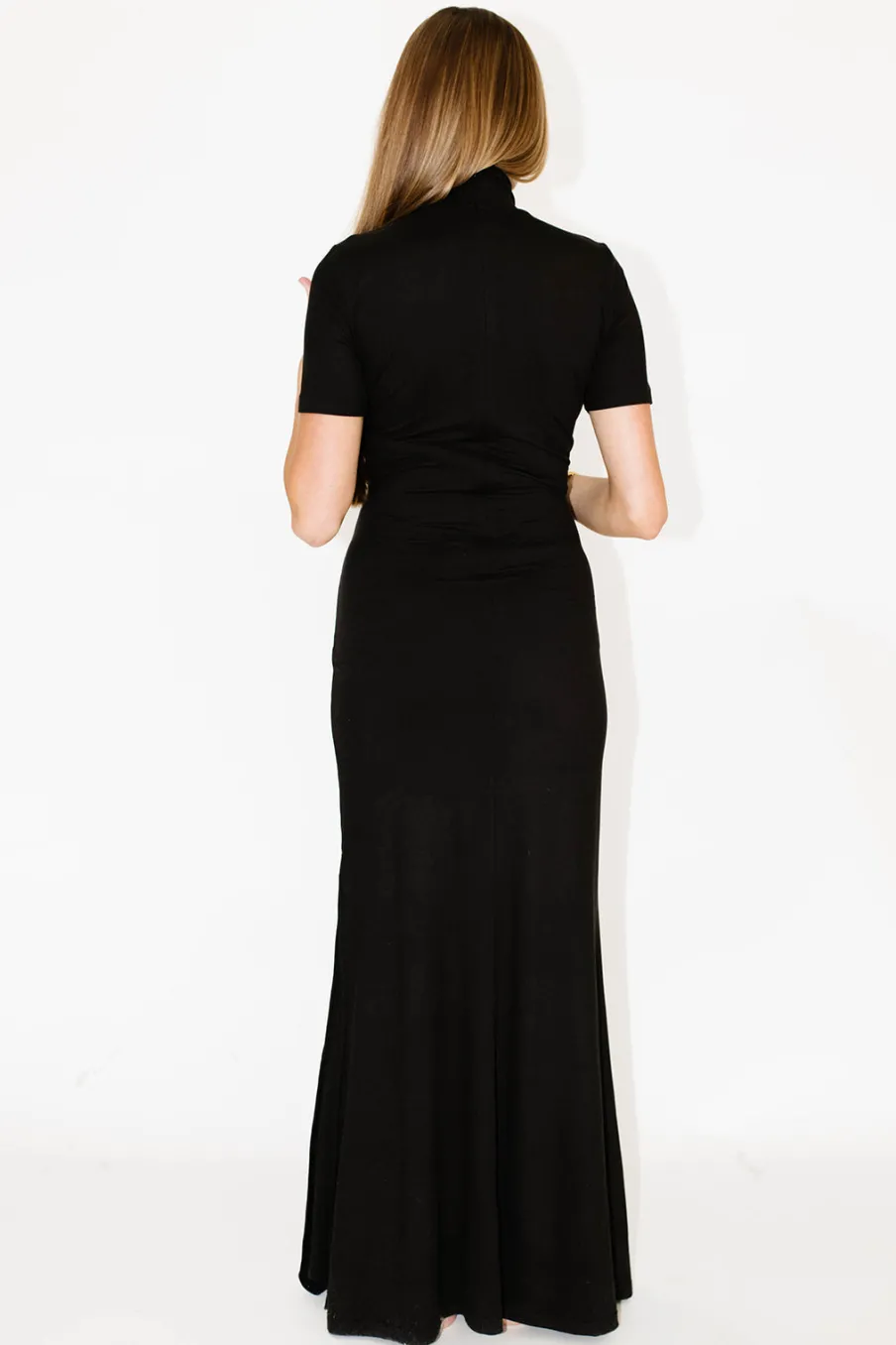 Outlet Worth Collective Ellis Maxi Dress in Black - Bump Friendly