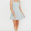 Fashion Worth Collective Faye Denim Sleeveless Mini Dress in Light Denim