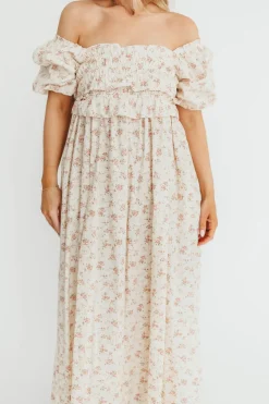 Fashion Worth Collective Finley 100% Cotton Peplum Midi Dress in Petal Pink - Bump & Nursing Fr