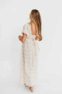 Fashion Worth Collective Finley 100% Cotton Peplum Midi Dress in Petal Pink - Bump & Nursing Fr