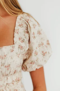 Fashion Worth Collective Finley 100% Cotton Peplum Midi Dress in Petal Pink - Bump & Nursing Fr