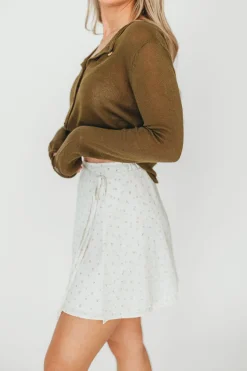 Discount Worth Collective Flora Mini Wrap Skirt in Cream