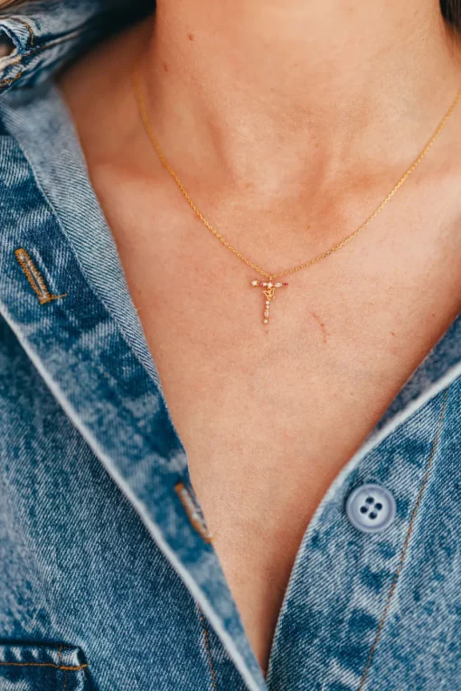 Sale Worth Collective Flutterfly Stone Initial Necklace in Gold