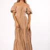 Discount Worth Collective Genevieve Tiered Maxi Dress in Latte