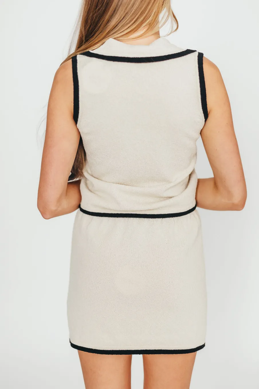 Discount Worth Collective Georgie Sleeveless Knit Top and Skirt Set in Cream