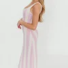 Sale Worth Collective Gianna Striped Sweater Maxi Dress in Pink/Ivory