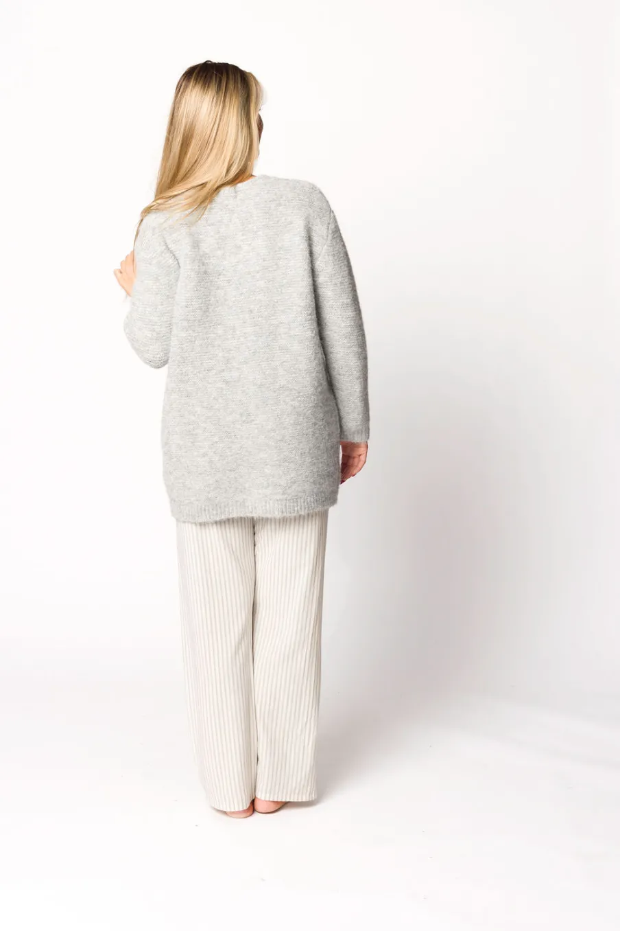 Outlet Worth Collective Glenn Button Down Sweater Cardigan in Silver