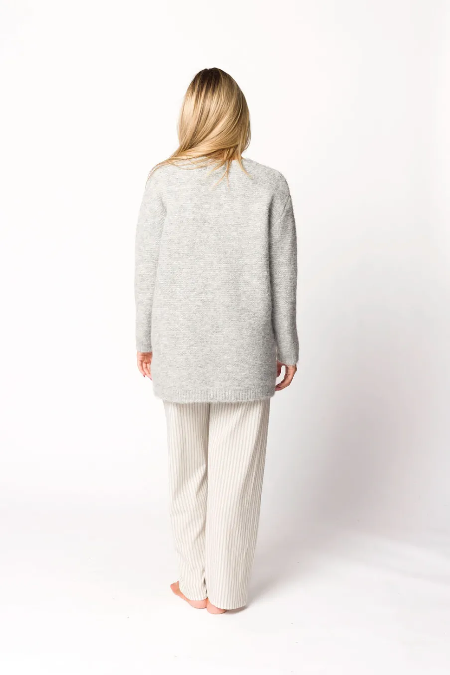 Outlet Worth Collective Glenn Button Down Sweater Cardigan in Silver