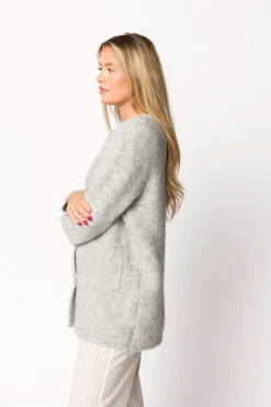 Outlet Worth Collective Glenn Button Down Sweater Cardigan in Silver