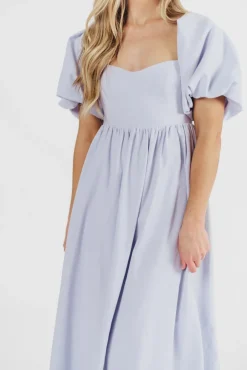 New Worth Collective Hamilton Midi Dress in Light Blue - Bump Friendly & Inclusive Sizing (