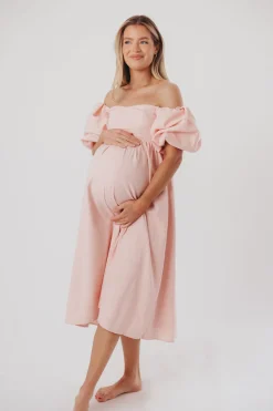 Sale Worth Collective Hamilton Midi Dress in Pink - Bump Friendly (S-2XL)