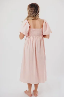 Sale Worth Collective Hamilton Midi Dress in Pink - Bump Friendly (S-2XL)