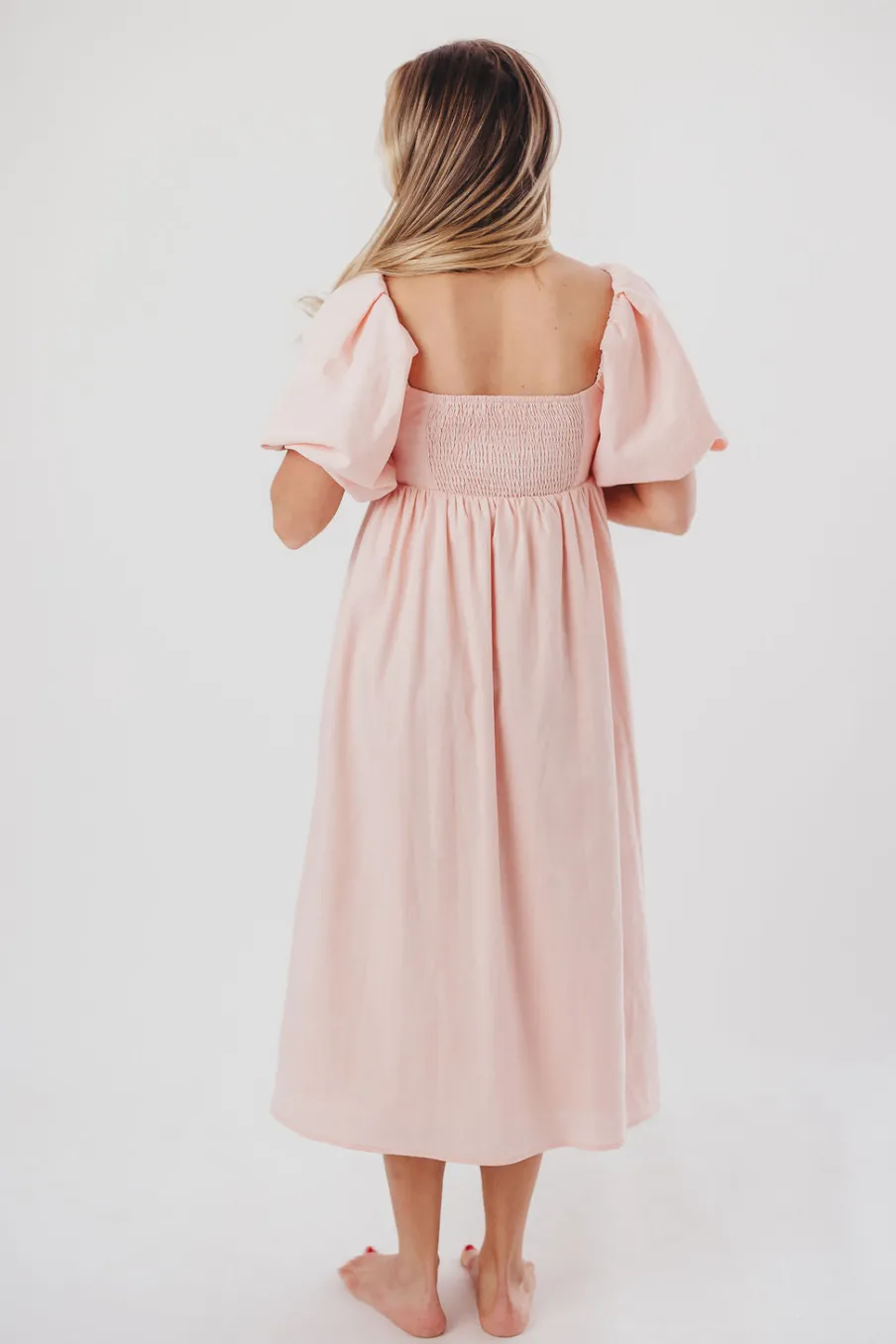 Sale Worth Collective Hamilton Midi Dress in Pink - Bump Friendly (S-2XL)