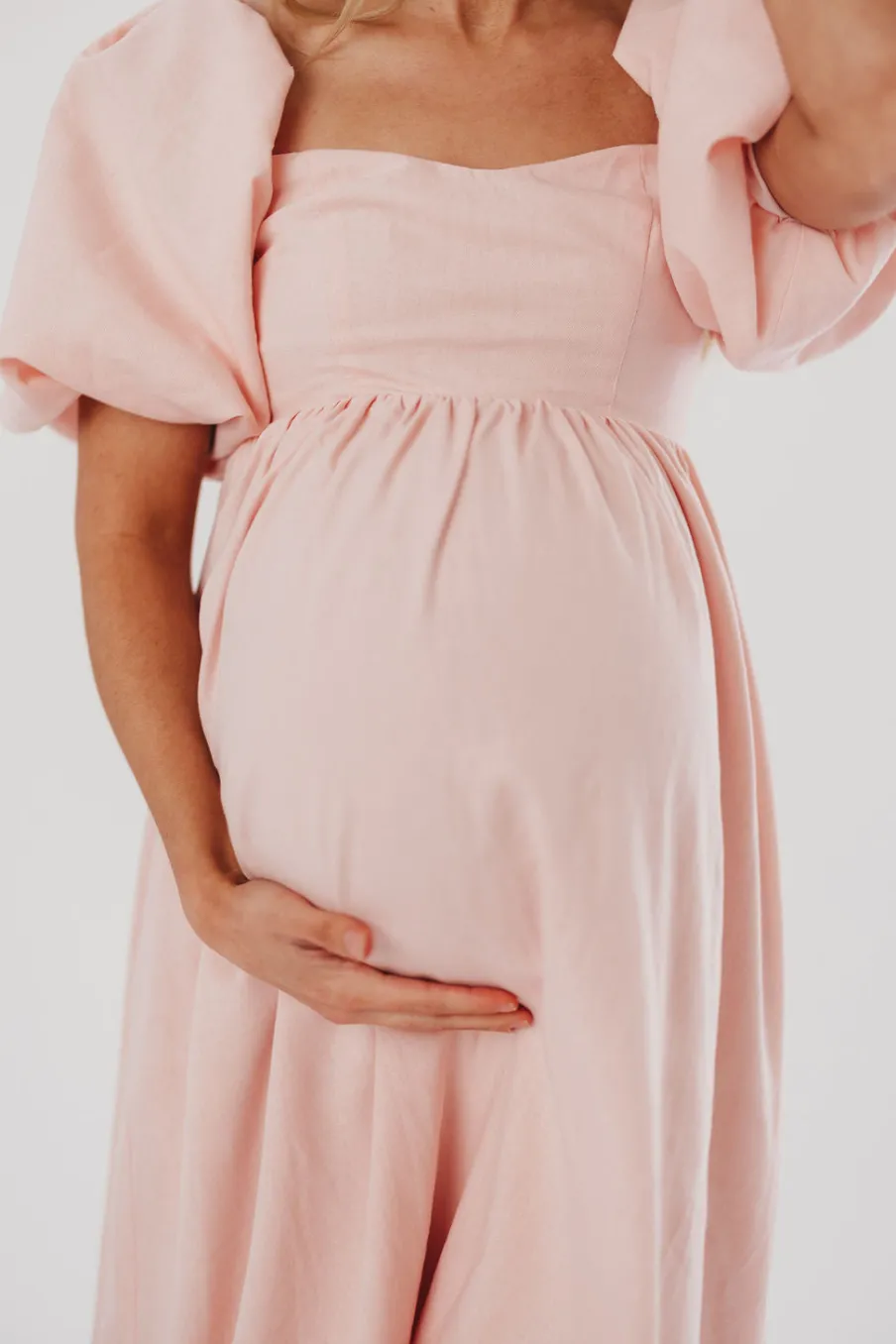 Sale Worth Collective Hamilton Midi Dress in Pink - Bump Friendly (S-2XL)