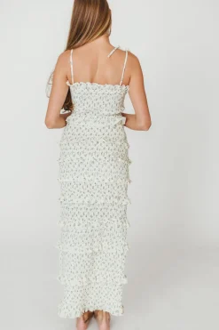New Worth Collective Harley Maxi Dress in Gray Floral - Bump Friendly