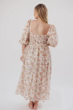 Sale Worth Collective Harlow Maxi Dress in Ivory Floral - Bump Friendly & Inclusive Sizing (