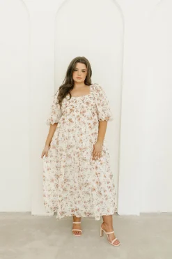 Sale Worth Collective Harlow Maxi Dress in Ivory Floral - Bump Friendly & Inclusive Sizing (