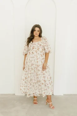 Sale Worth Collective Harlow Maxi Dress in Ivory Floral - Bump Friendly & Inclusive Sizing (