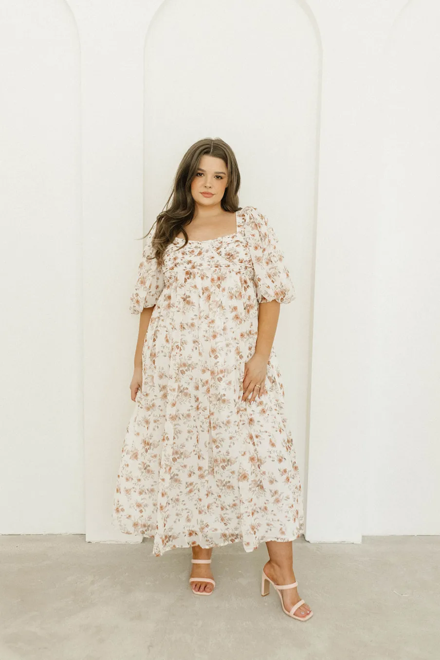 Sale Worth Collective Harlow Maxi Dress in Ivory Floral - Bump Friendly & Inclusive Sizing (