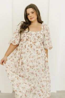 Sale Worth Collective Harlow Maxi Dress in Ivory Floral - Bump Friendly & Inclusive Sizing (