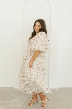 Sale Worth Collective Harlow Maxi Dress in Ivory Floral - Bump Friendly & Inclusive Sizing (