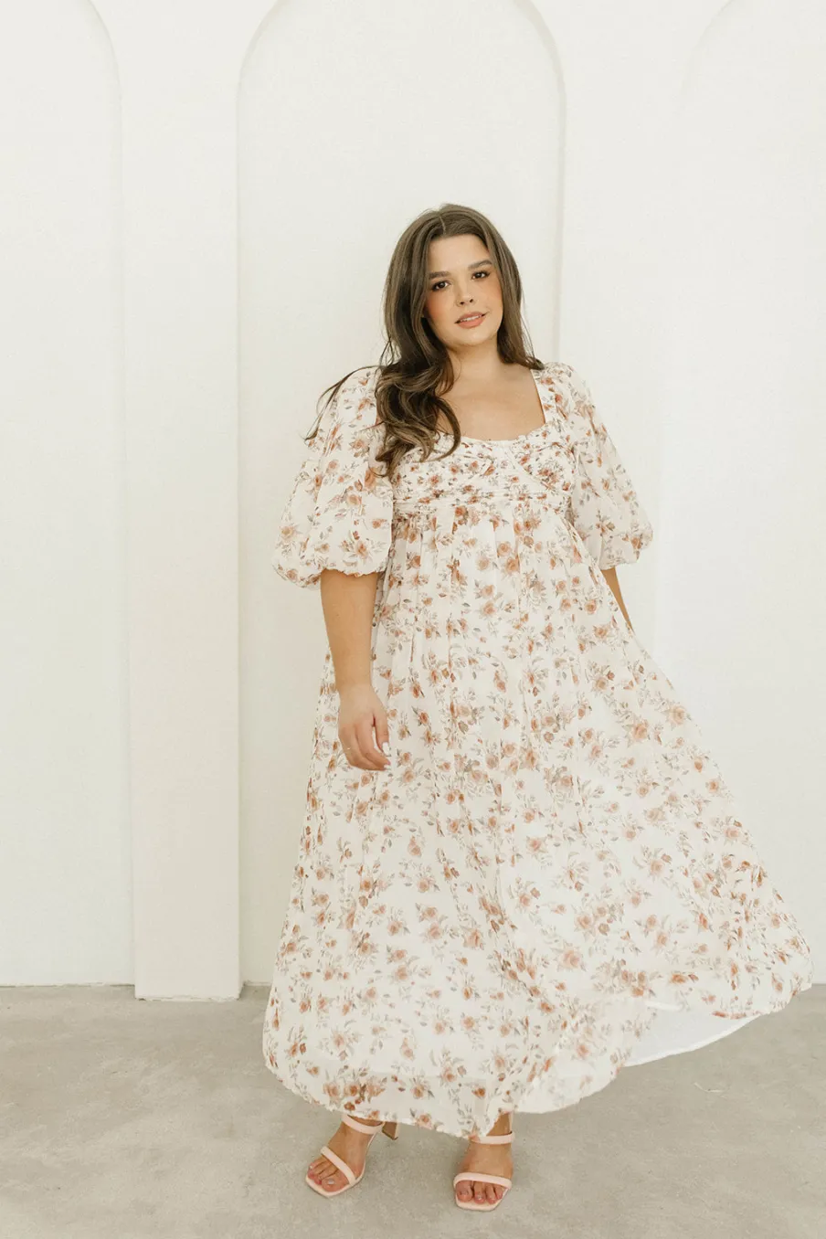 Sale Worth Collective Harlow Maxi Dress in Ivory Floral - Bump Friendly & Inclusive Sizing (