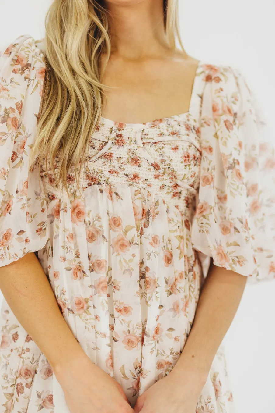 Sale Worth Collective Harlow Maxi Dress in Ivory Floral - Bump Friendly & Inclusive Sizing (