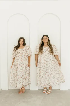 Sale Worth Collective Harlow Maxi Dress in Ivory Floral - Bump Friendly & Inclusive Sizing (