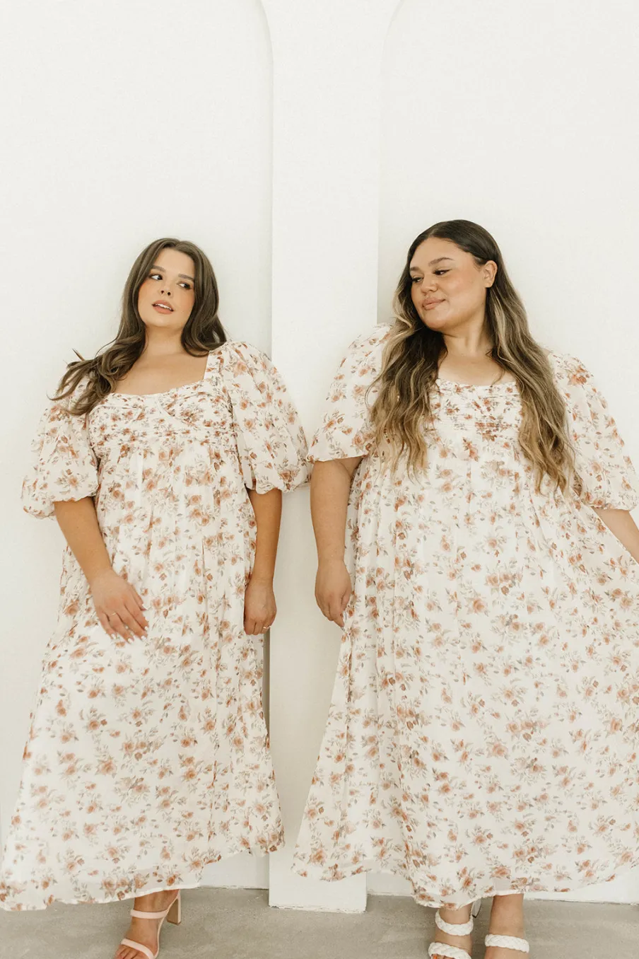 Sale Worth Collective Harlow Maxi Dress in Ivory Floral - Bump Friendly & Inclusive Sizing (