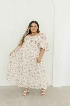 Sale Worth Collective Harlow Maxi Dress in Ivory Floral - Bump Friendly & Inclusive Sizing (