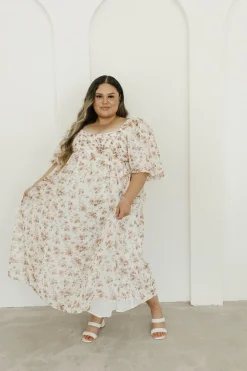 Sale Worth Collective Harlow Maxi Dress in Ivory Floral - Bump Friendly & Inclusive Sizing (