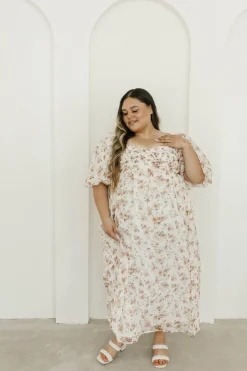 Sale Worth Collective Harlow Maxi Dress in Ivory Floral - Bump Friendly & Inclusive Sizing (
