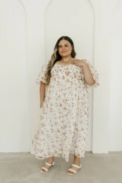 Sale Worth Collective Harlow Maxi Dress in Ivory Floral - Bump Friendly & Inclusive Sizing (