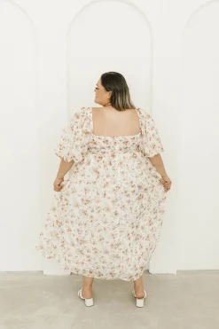 Sale Worth Collective Harlow Maxi Dress in Ivory Floral - Bump Friendly & Inclusive Sizing (