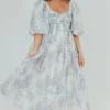 Discount Worth Collective Harlow Maxi Dress in Light Blue Floral - Bump Friendly and Size Inclus