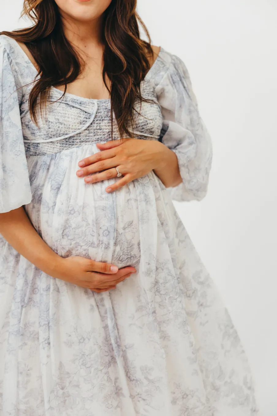 Discount Worth Collective Harlow Maxi Dress in Light Blue Floral - Bump Friendly and Size Inclus