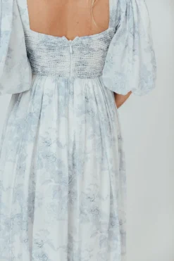 Discount Worth Collective Harlow Maxi Dress in Light Blue Floral - Bump Friendly and Size Inclus