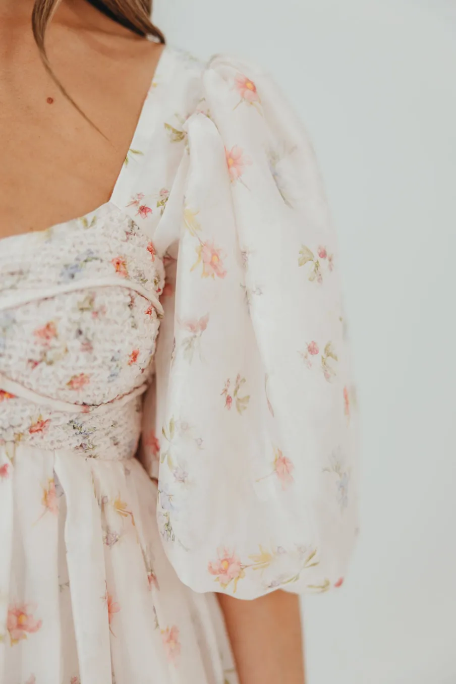 Clearance Worth Collective Harlow Maxi Dress in Tiny Pink Floral - Bump Friendly & Inclusive Sizi