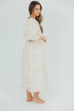 Fashion Worth Collective Harlow Maxi Dress in Tiny Yellow Floral - Bump Friendly & Inclusive Si