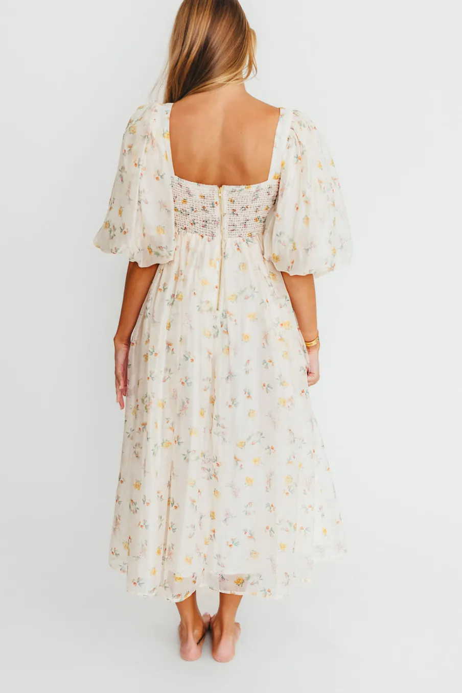 Fashion Worth Collective Harlow Maxi Dress in Tiny Yellow Floral - Bump Friendly & Inclusive Si