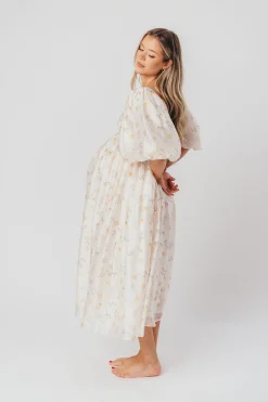 Fashion Worth Collective Harlow Maxi Dress in Tiny Yellow Floral - Bump Friendly & Inclusive Si