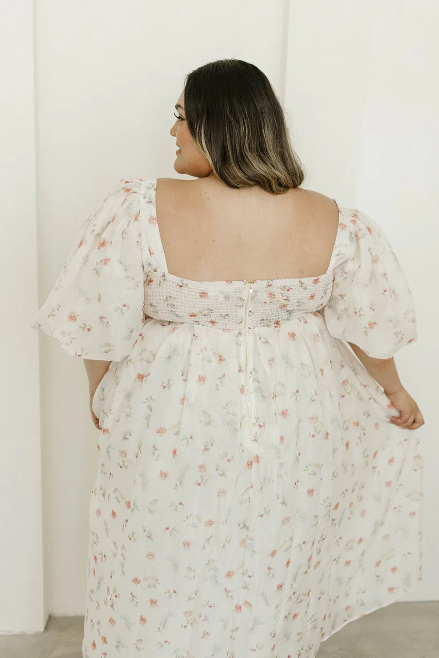 Clearance Worth Collective Harlow Maxi Dress in Tiny Pink Floral - Bump Friendly & Inclusive Sizi