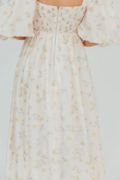 Fashion Worth Collective Harlow Maxi Dress in Tiny Yellow Floral - Bump Friendly & Inclusive Si
