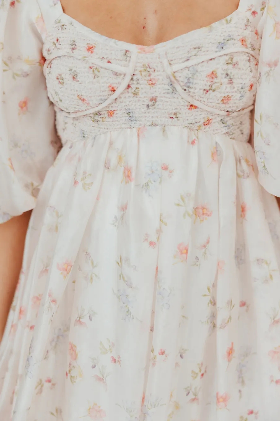 Clearance Worth Collective Harlow Maxi Dress in Tiny Pink Floral - Bump Friendly & Inclusive Sizi