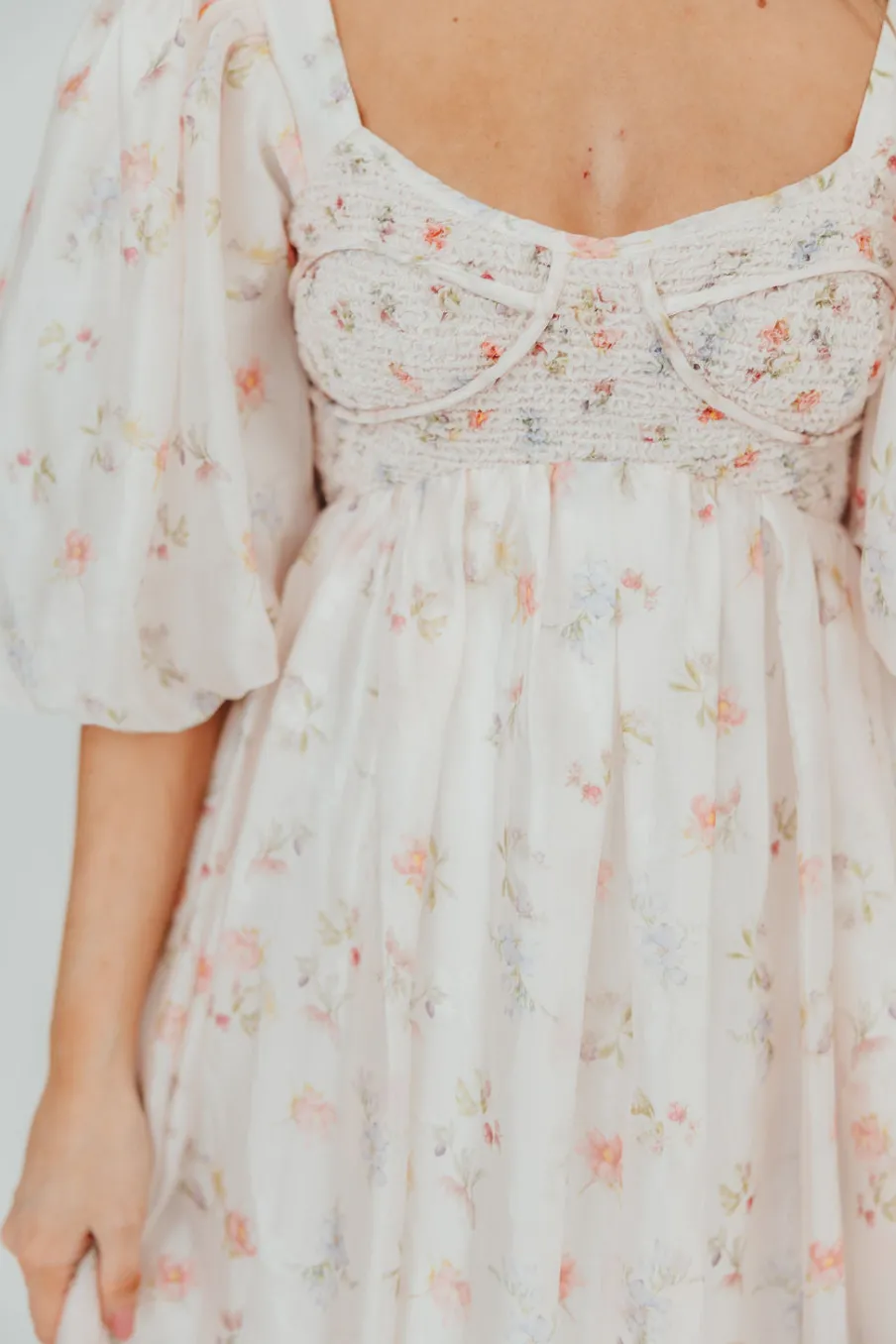 Clearance Worth Collective Harlow Maxi Dress in Tiny Pink Floral - Bump Friendly & Inclusive Sizi