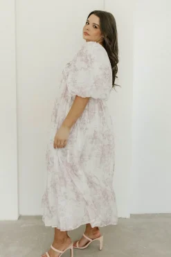 Fashion Worth Collective Harlow Midi Dress in Light Pink Floral - Bump Friendly & Inclusive Siz
