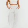 Hot Worth Collective Harmony Crinkle Fabric Pants in Milk (Please see description)