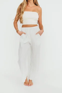 Hot Worth Collective Harmony Crinkle Fabric Pants in Milk (Please see description)