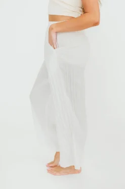 Hot Worth Collective Harmony Crinkle Fabric Pants in Milk (Please see description)